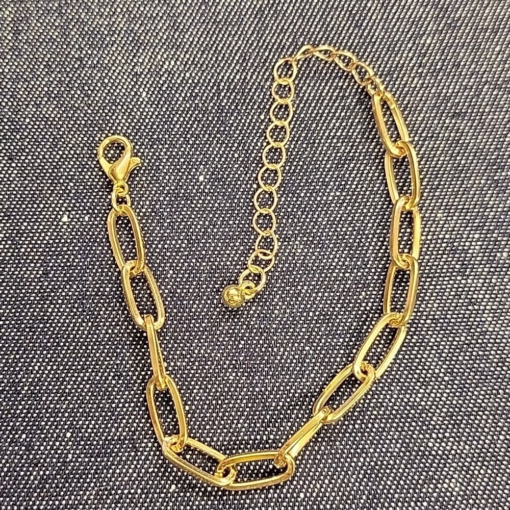 Gold Tone Link 5.25" + 2" Extension Bracelet